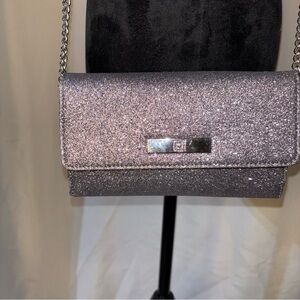 Liz Claiborne Metallic Silver Phone Wallet Crossbody